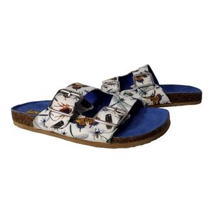 Loudmouth Sandals Baylor Insect Print Men Size 9M